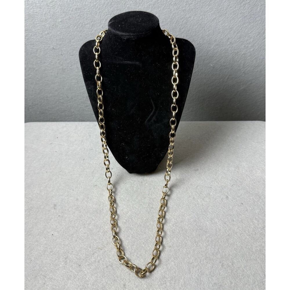 A New Day Gold Tone Rope Link Chain Long Statement Necklace Adjustable
